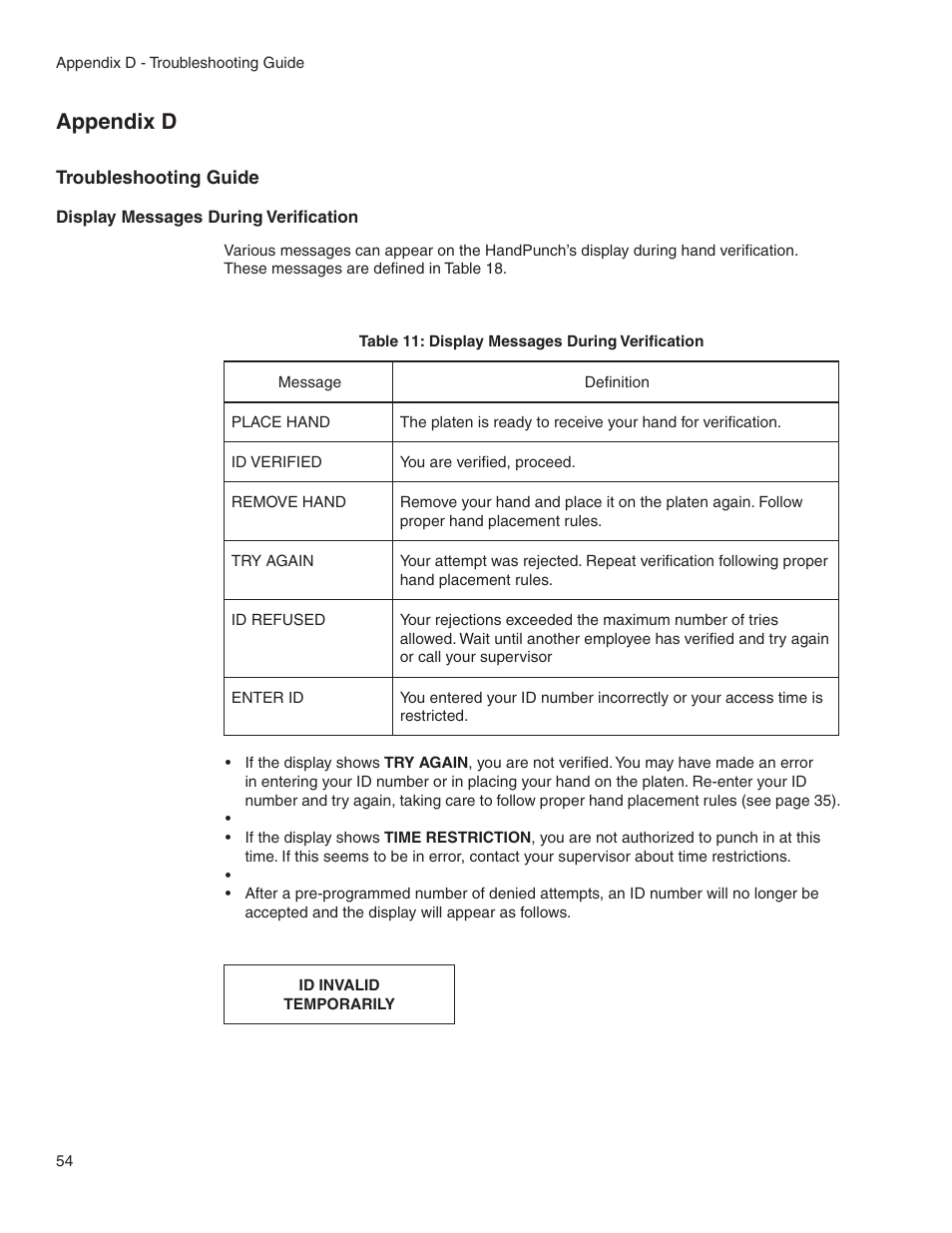 Appendix d | Acroprint HandPunch 1000 User Manual | Page 56 / 60