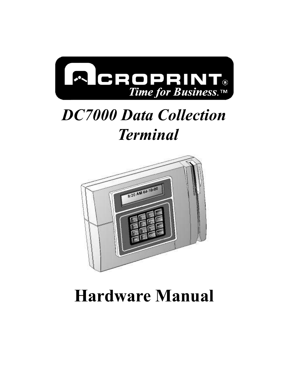 Acroprint DC7000 User Manual | 36 pages
