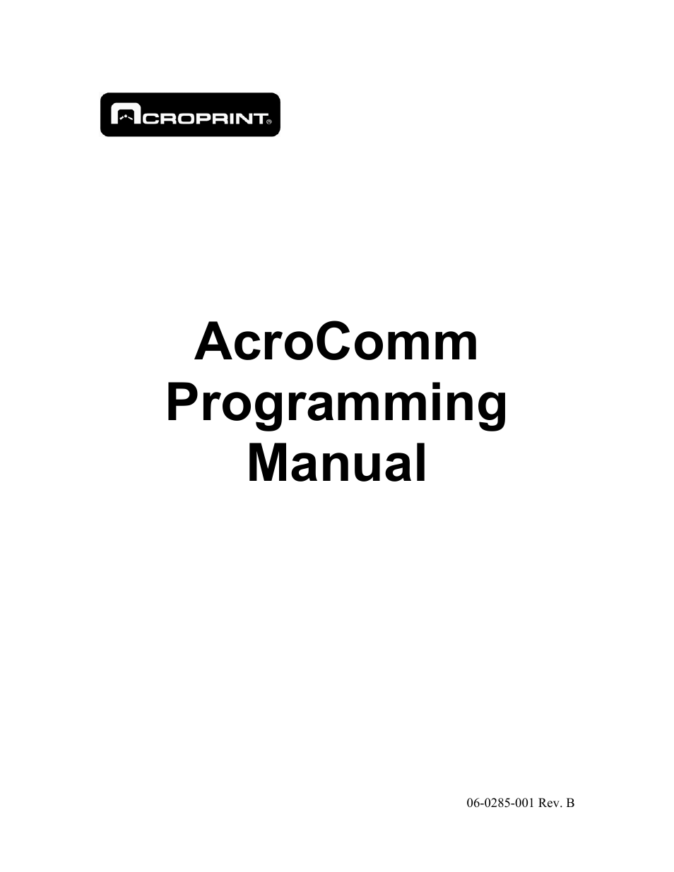 Acroprint AcroComm User Manual | 64 pages