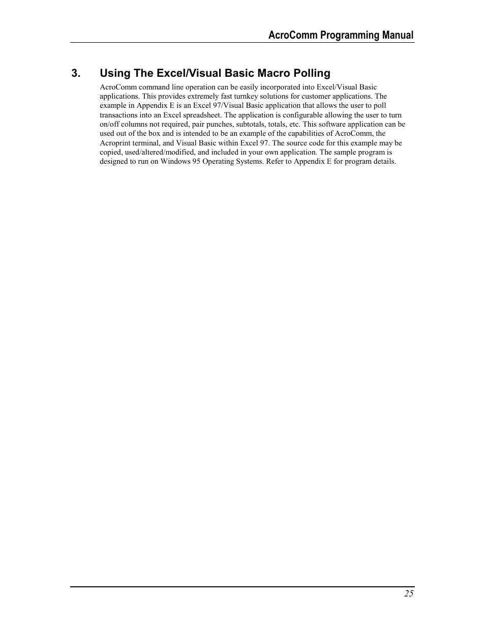Using the excel/visual basic macro polling | Acroprint AcroComm User Manual | Page 25 / 64