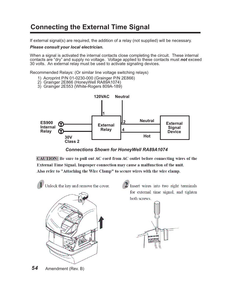 Acroprint ES900 Electronic Time Recorder User Manual | 1 page