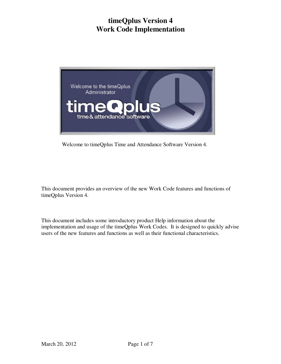 Acroprint timeQplus (software version 4.x and above) User Manual | 7 pages