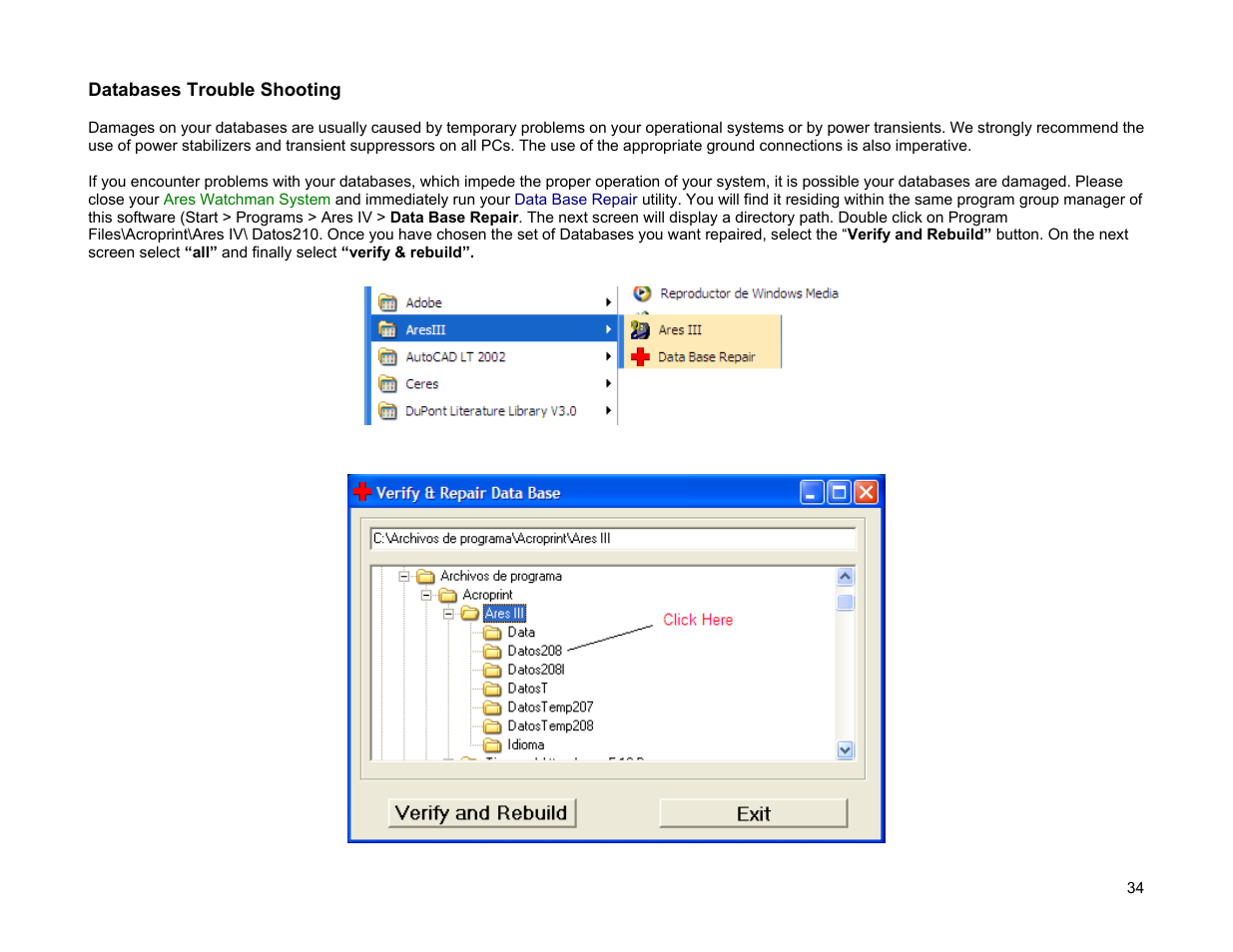 Acroprint ARES Express User Manual | Page 34 / 39