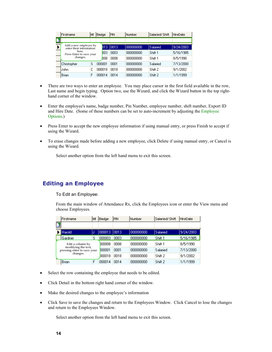 Acroprint Attendance Rx User Manual | Page 14 / 61
