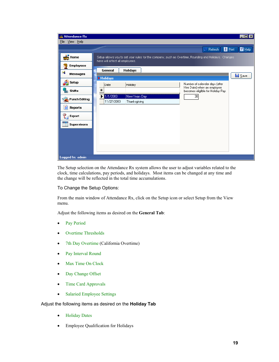 Acroprint Attendance Rx User Manual | Page 19 / 61