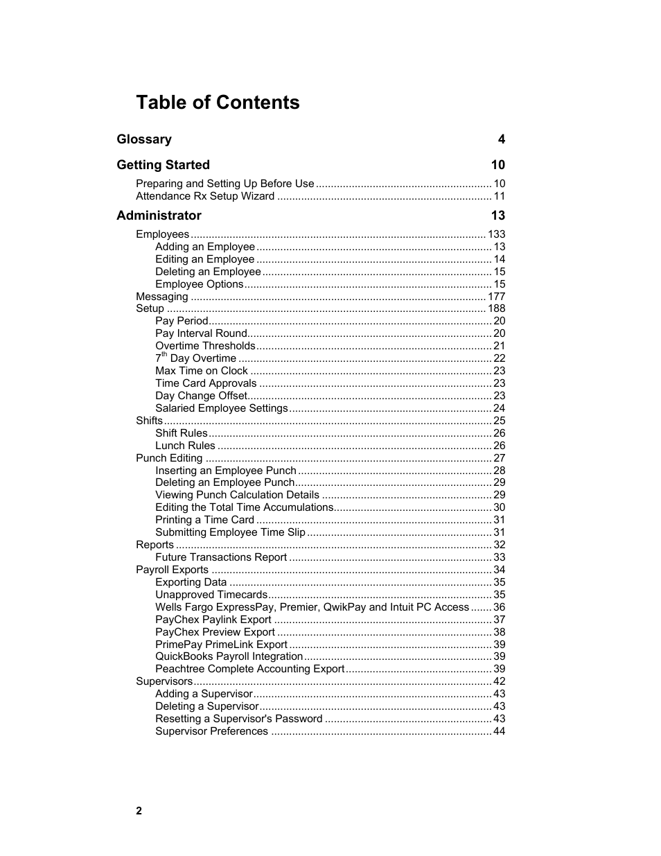 Acroprint Attendance Rx User Manual | Page 2 / 61