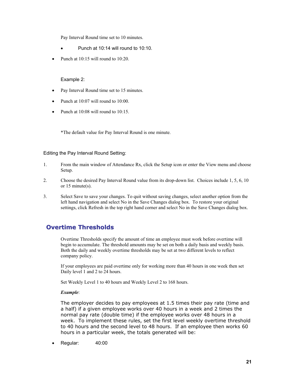 Acroprint Attendance Rx User Manual | Page 21 / 61