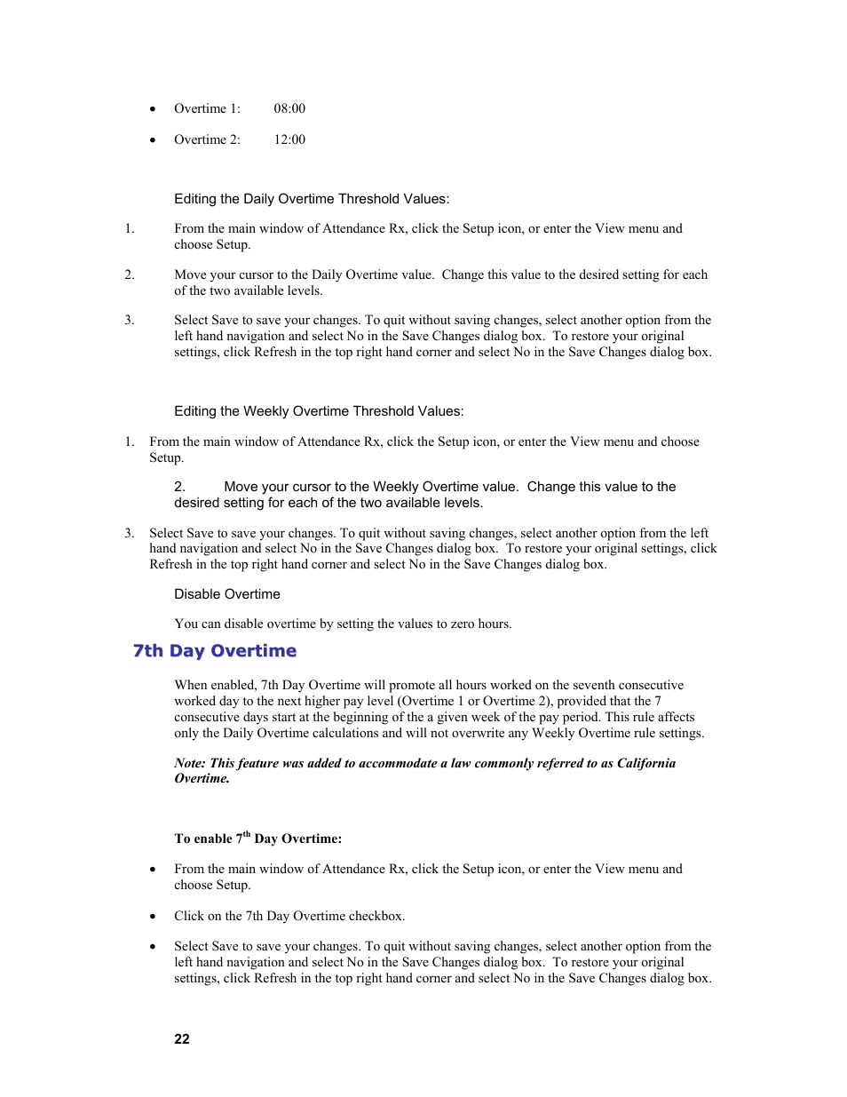 Acroprint Attendance Rx User Manual | Page 22 / 61