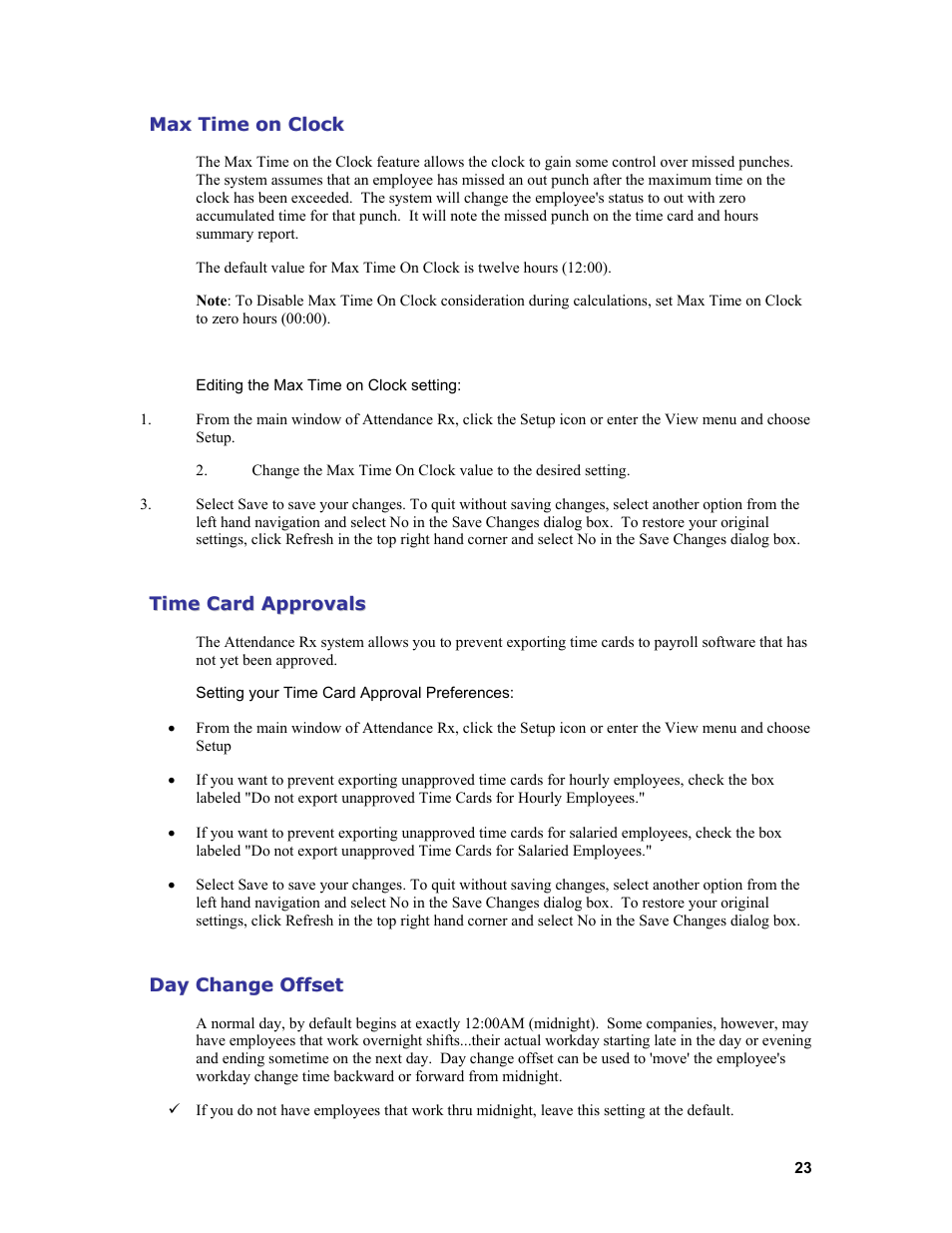 Acroprint Attendance Rx User Manual | Page 23 / 61