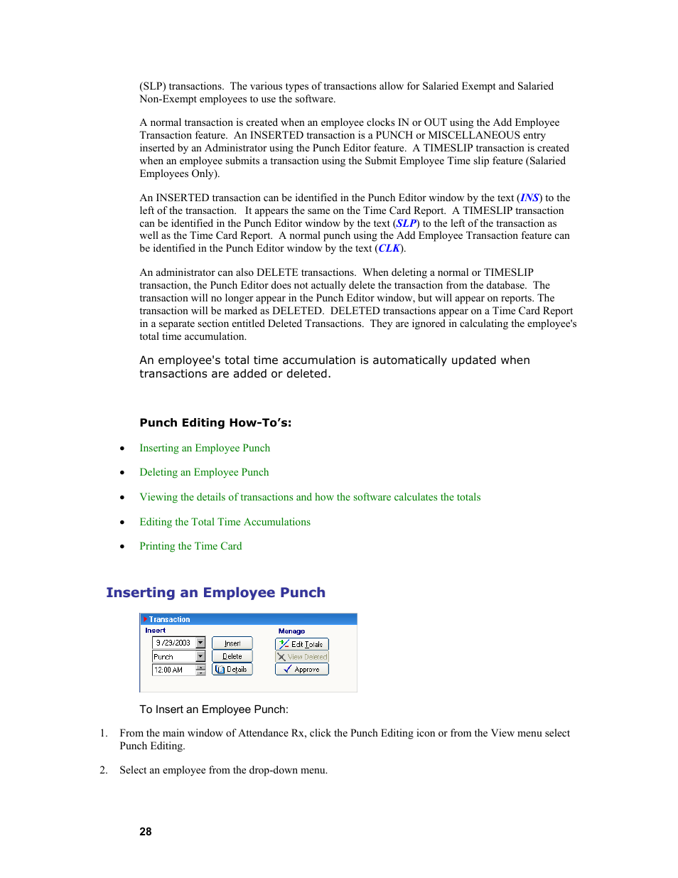 Acroprint Attendance Rx User Manual | Page 28 / 61