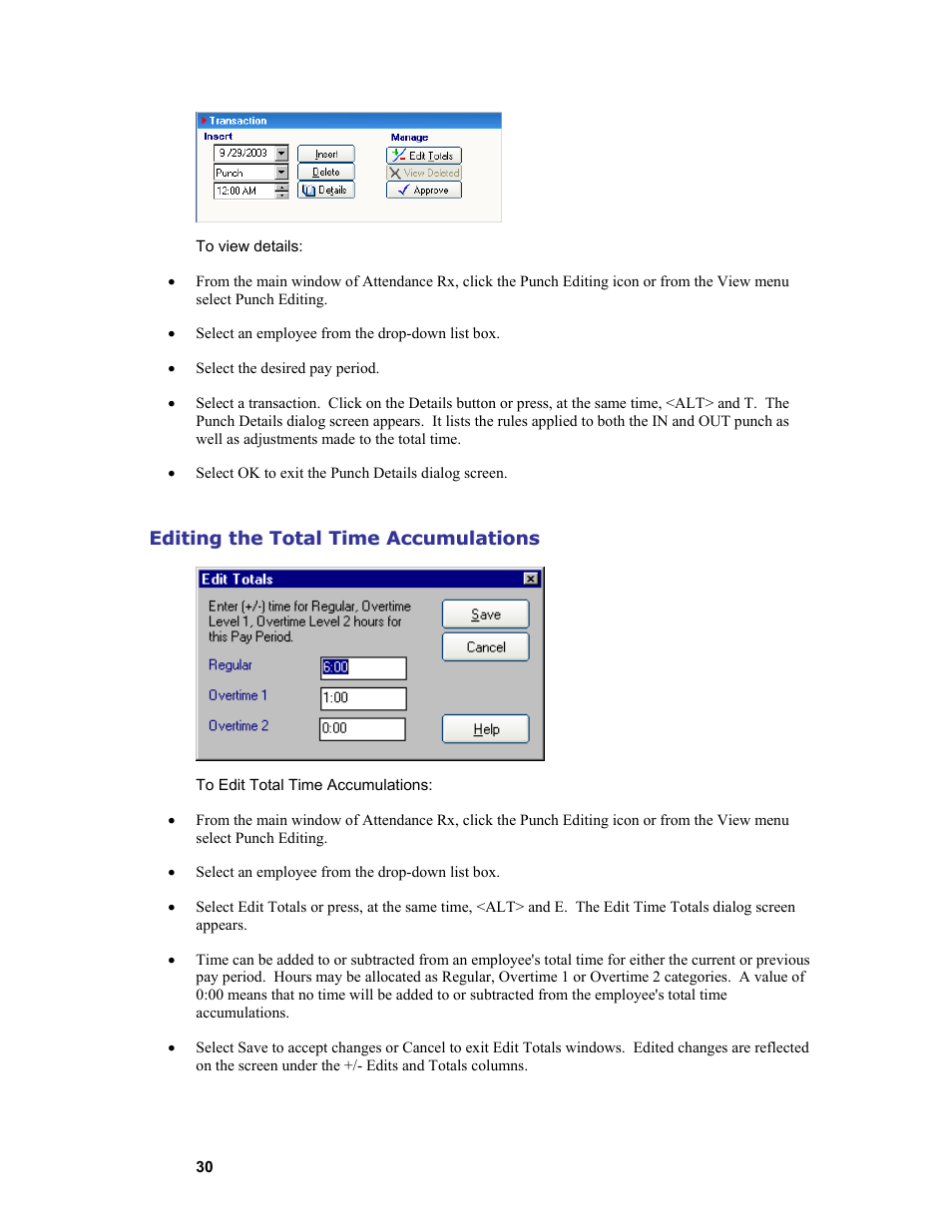 Acroprint Attendance Rx User Manual | Page 30 / 61