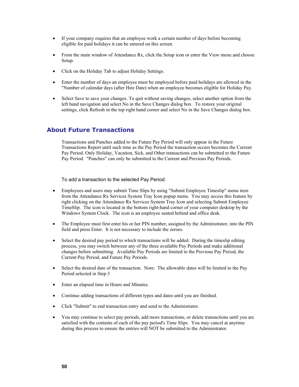 Acroprint Attendance Rx User Manual | Page 50 / 61