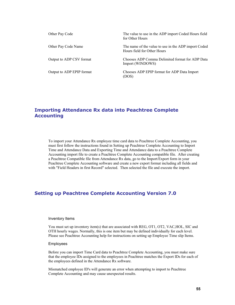 Acroprint Attendance Rx User Manual | Page 55 / 61