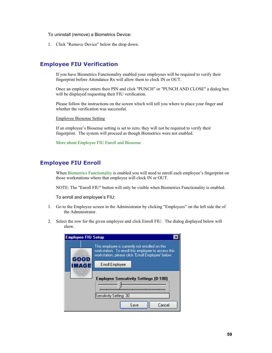 Acroprint Attendance Rx User Manual | Page 59 / 61