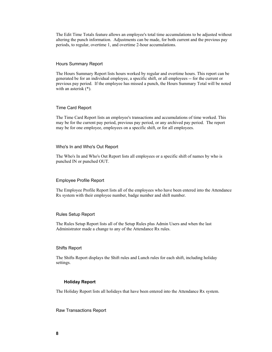 Acroprint Attendance Rx User Manual | Page 8 / 61