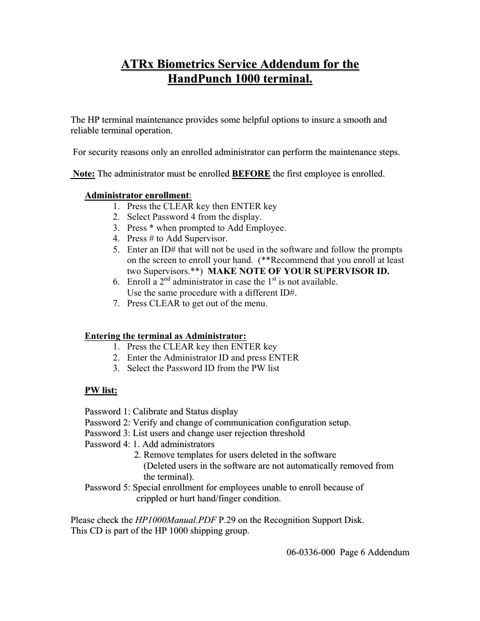 Acroprint ATRx Biometric 1000 User Manual | 1 page