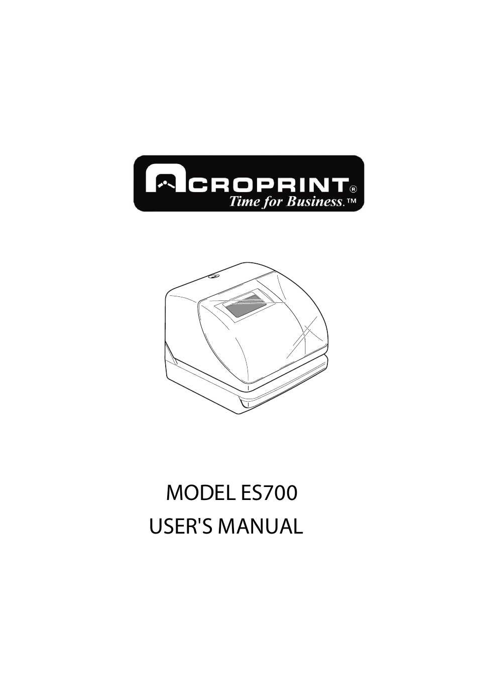 Acroprint ES700 Electronic Time Recorder User Manual | 34 pages