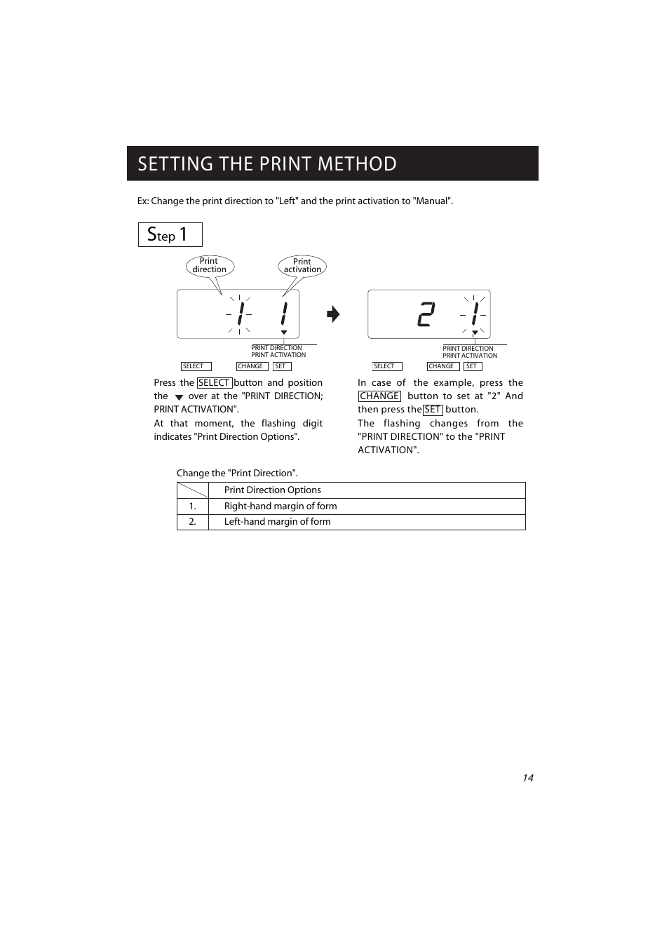 Setting the print method s | Acroprint ES700 Electronic Time Recorder User Manual | Page 19 / 34