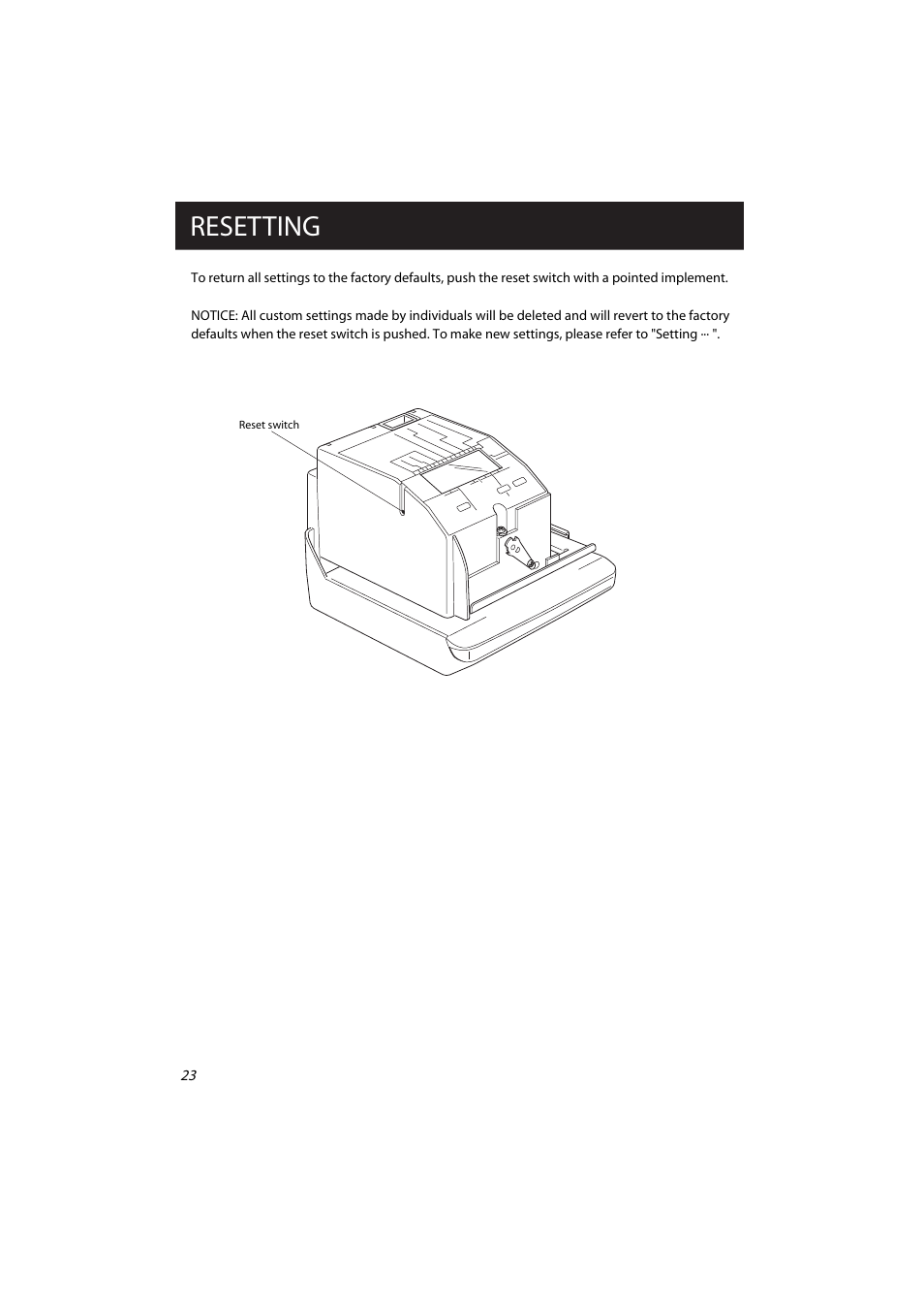 Resetting | Acroprint ES700 Electronic Time Recorder User Manual | Page 28 / 34