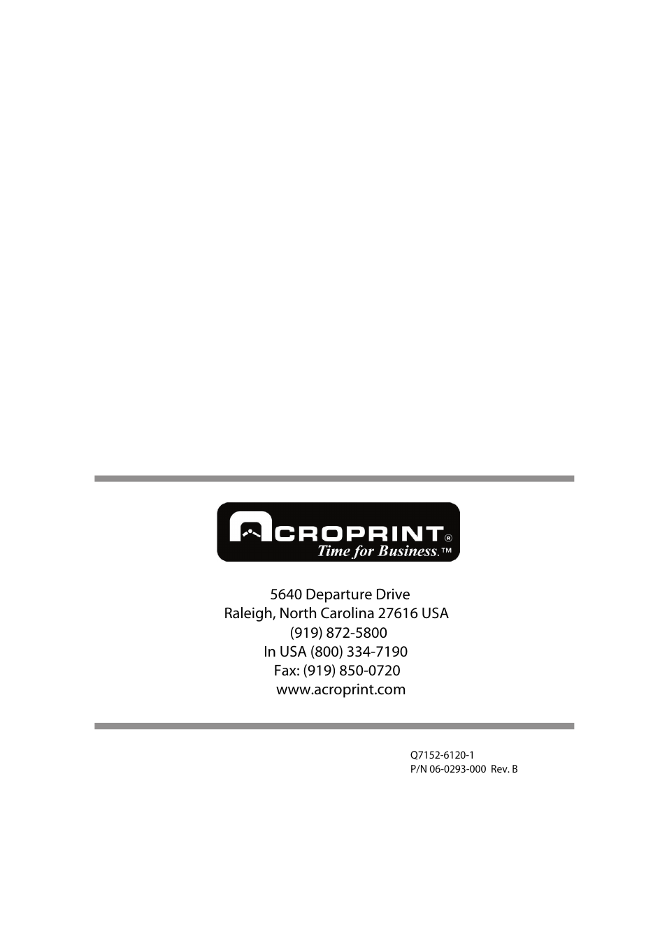 Acroprint ES700 Electronic Time Recorder User Manual | Page 34 / 34