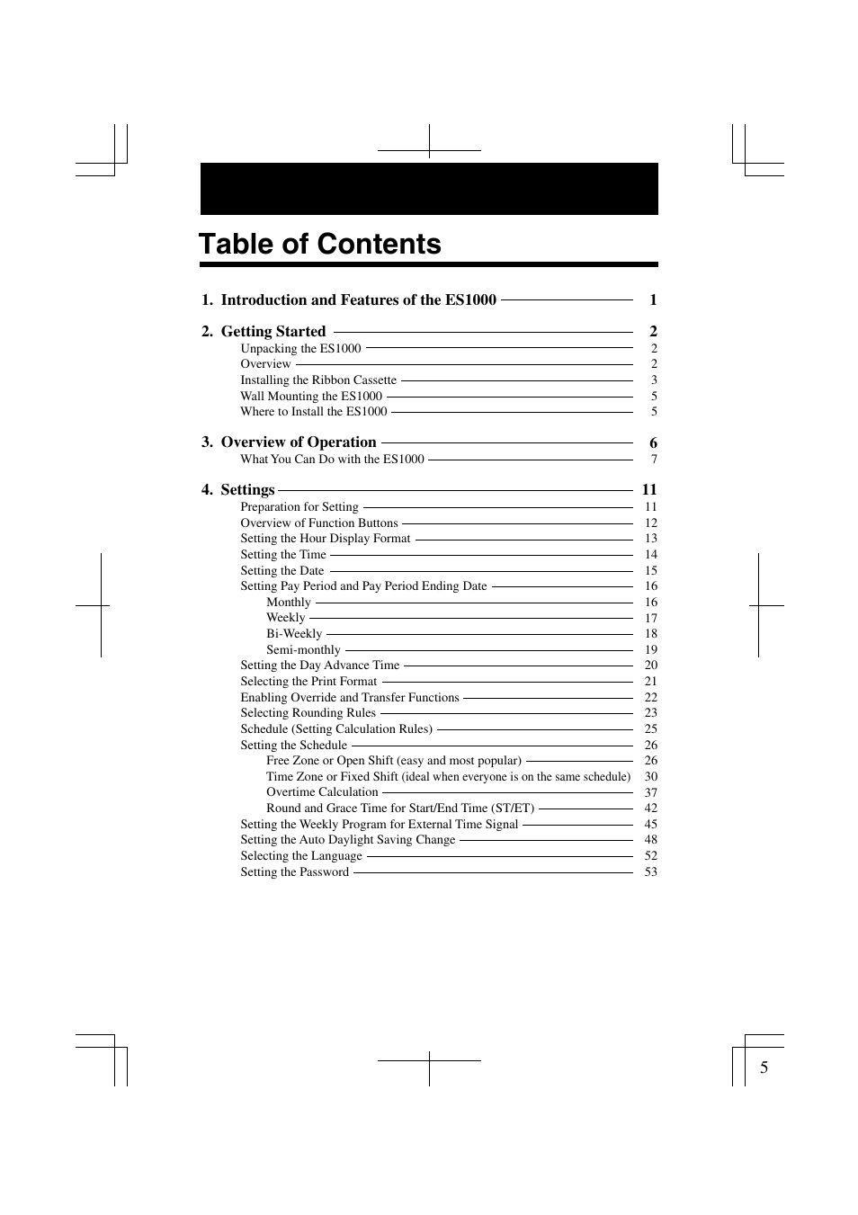 Acroprint ES1000 Totalizing Payroll Recorder User Manual | Page 5 / 76
