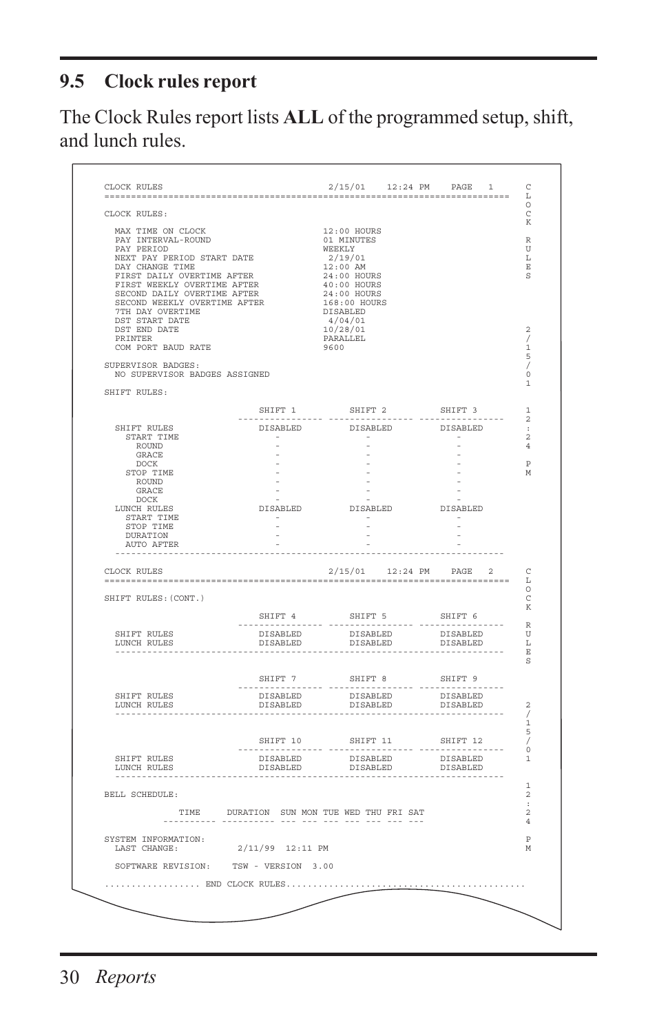 Reports | Acroprint Time Q +Plus User Manual | Page 30 / 56