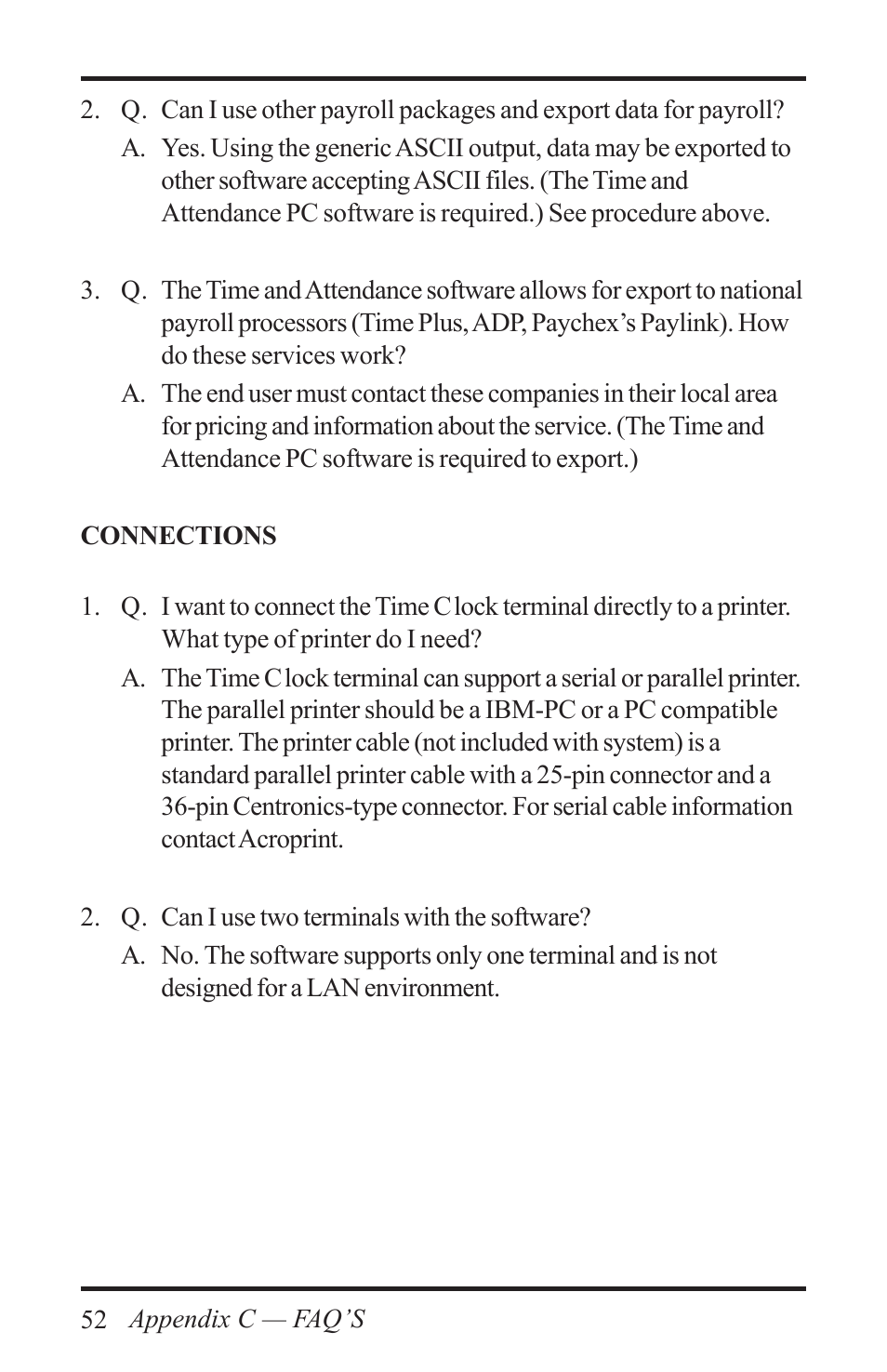 Acroprint Time Q +Plus User Manual | Page 52 / 56