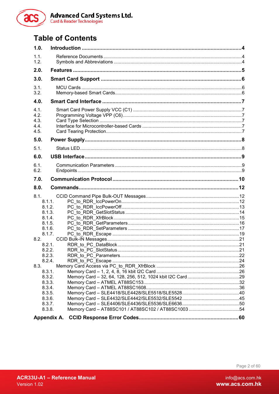 ACS ACR33U-A1 SmartDuo Smart Card Reader User Manual | Page 2 / 60