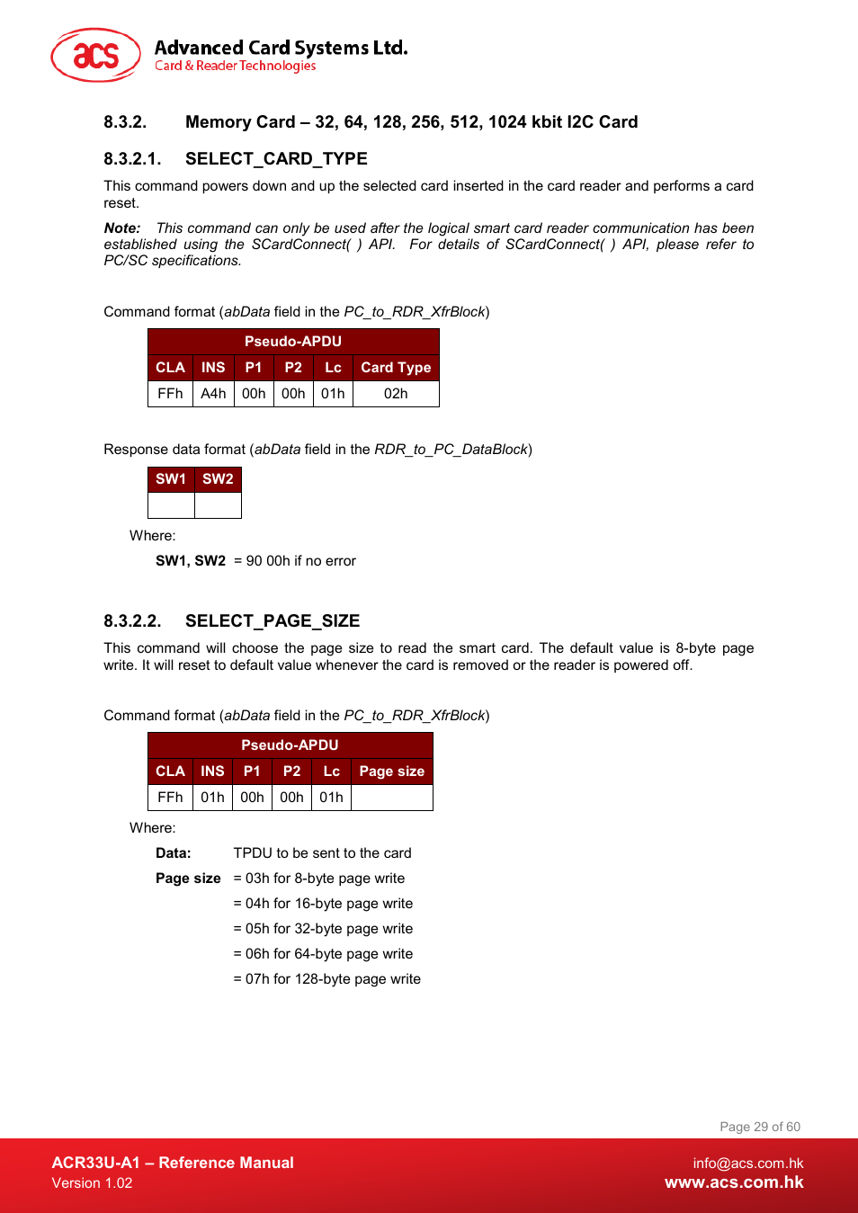 Select_card_type, Select_page_size | ACS ACR33U-A1 SmartDuo Smart Card Reader User Manual | Page 29 / 60