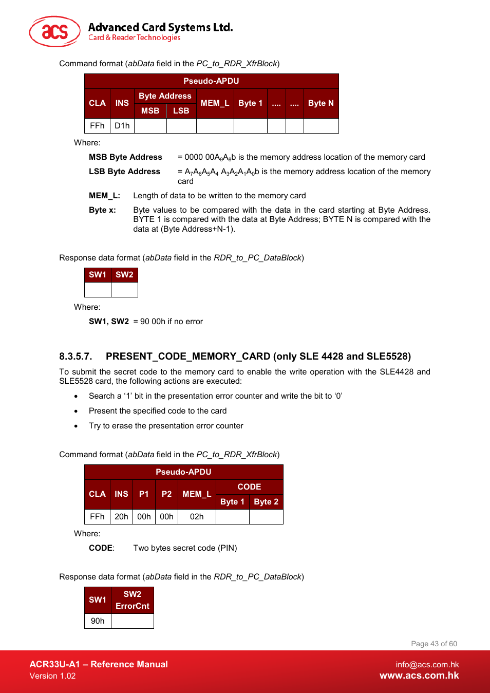 ACS ACR33U-A1 SmartDuo Smart Card Reader User Manual | Page 43 / 60