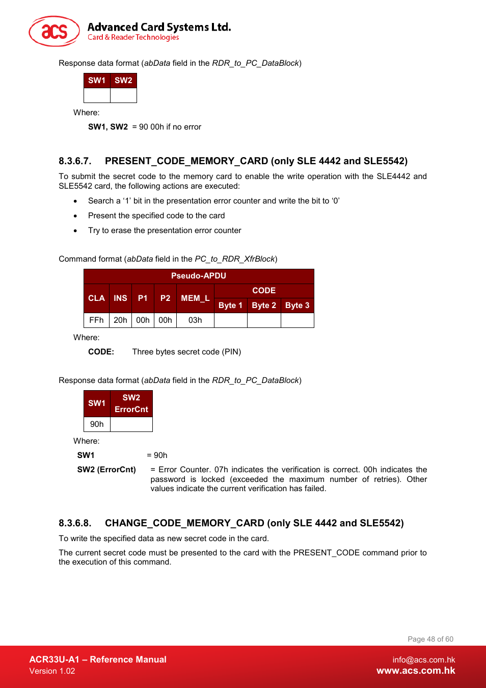 ACS ACR33U-A1 SmartDuo Smart Card Reader User Manual | Page 48 / 60