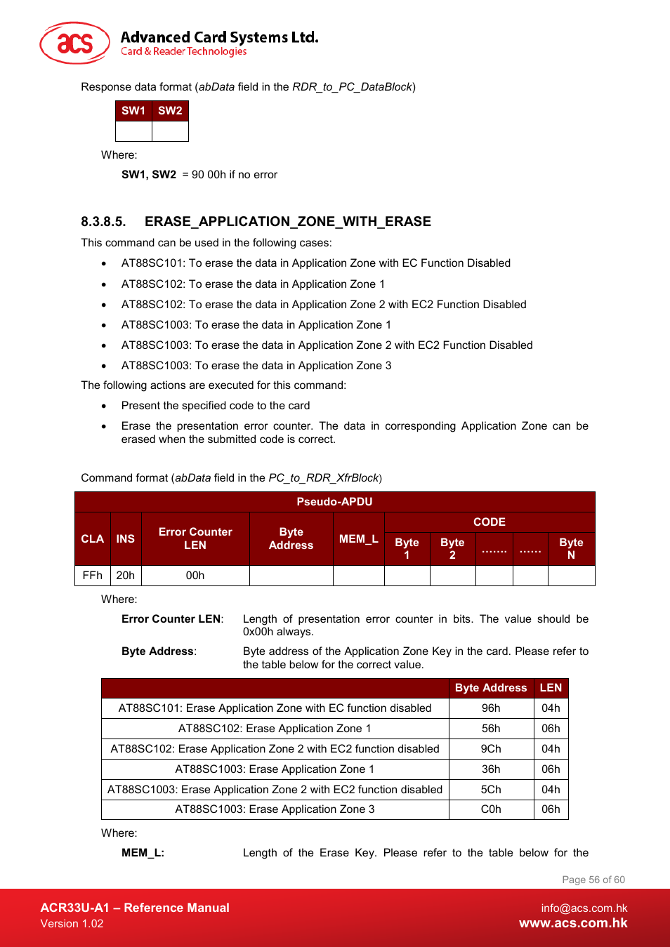 Erase_application_zone_with_erase | ACS ACR33U-A1 SmartDuo Smart Card Reader User Manual | Page 56 / 60