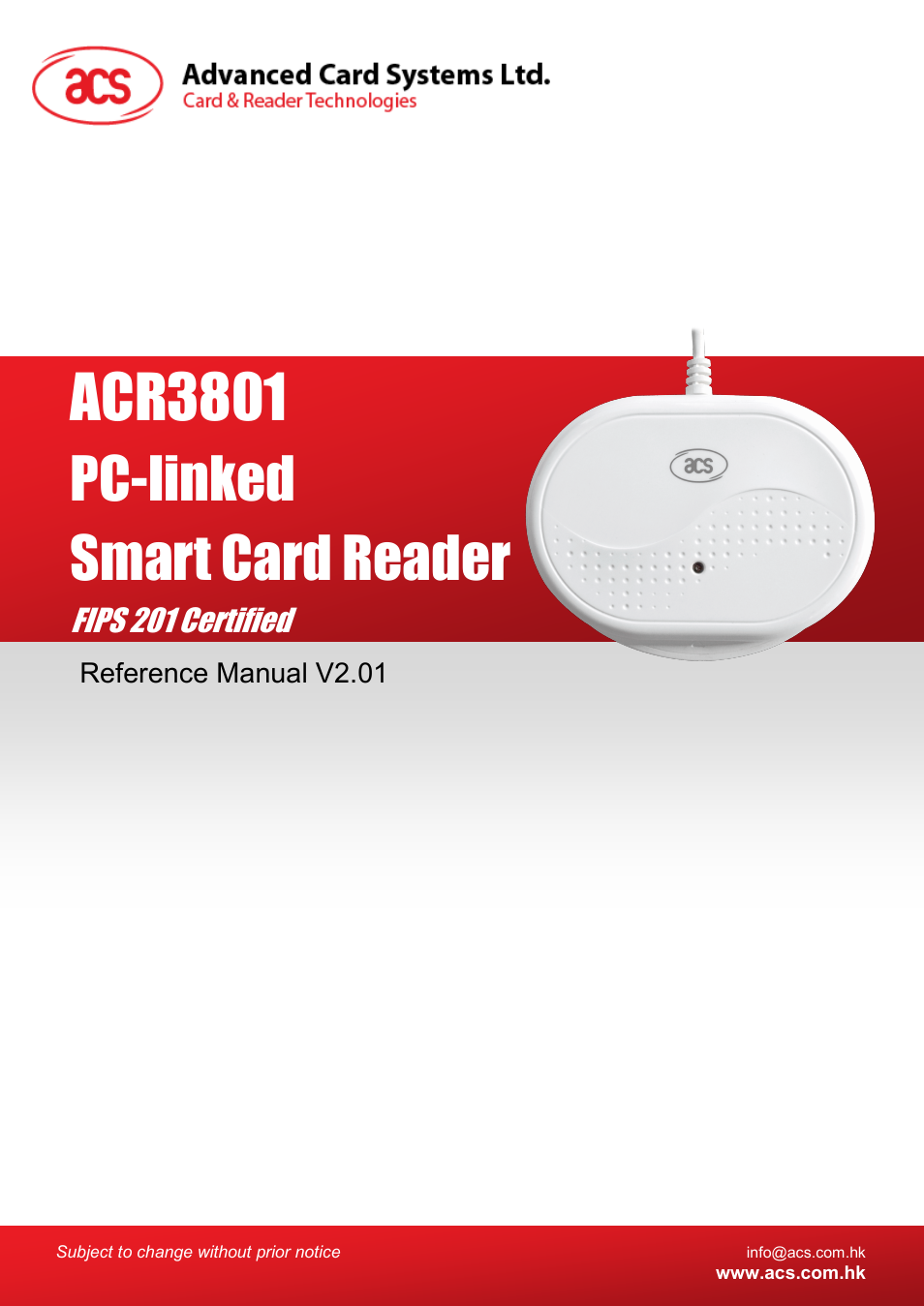 ACS ACR3801 Smart Card Reader User Manual | 62 pages