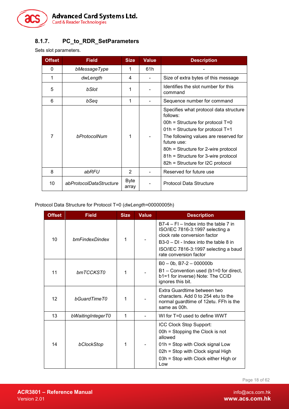 Pc_to_rdr_setparameters | ACS ACR3801 Smart Card Reader User Manual | Page 18 / 62