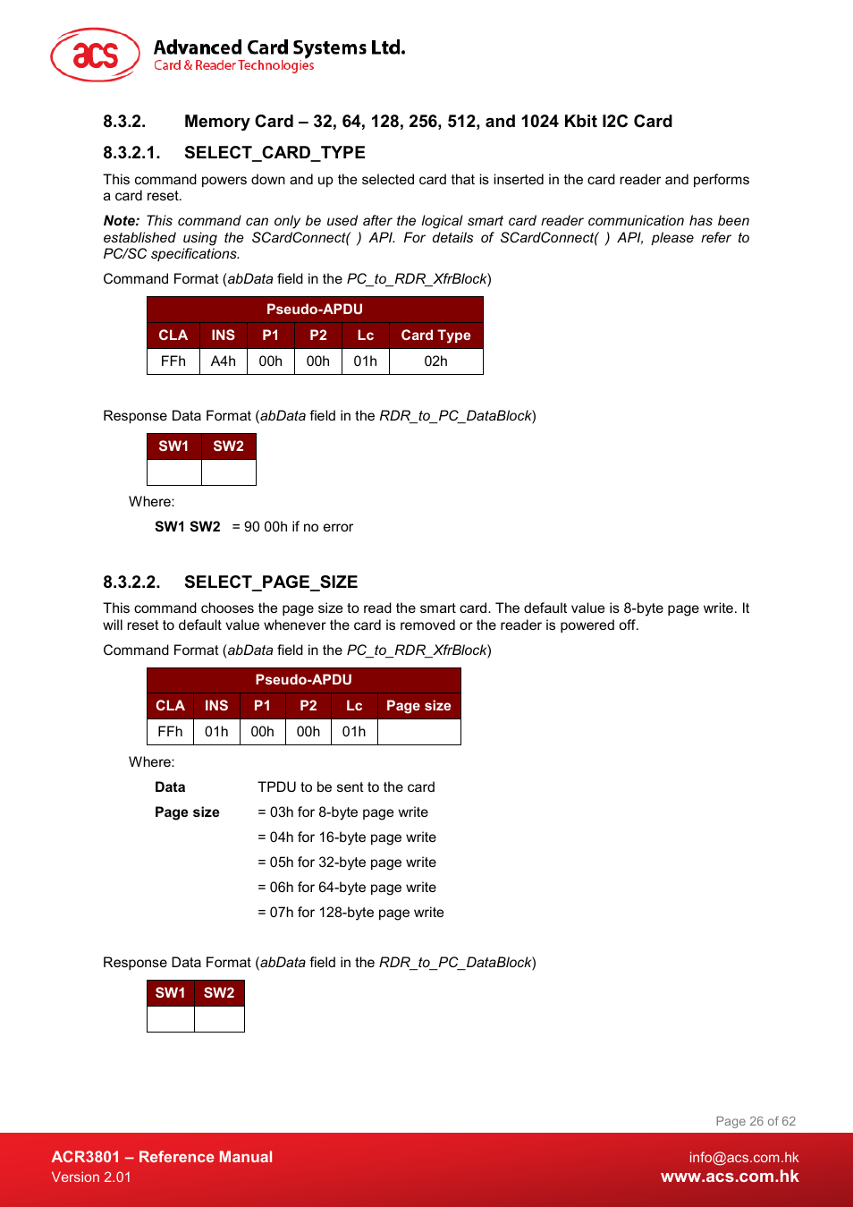 Select_card_type, Select_page_size | ACS ACR3801 Smart Card Reader User Manual | Page 26 / 62