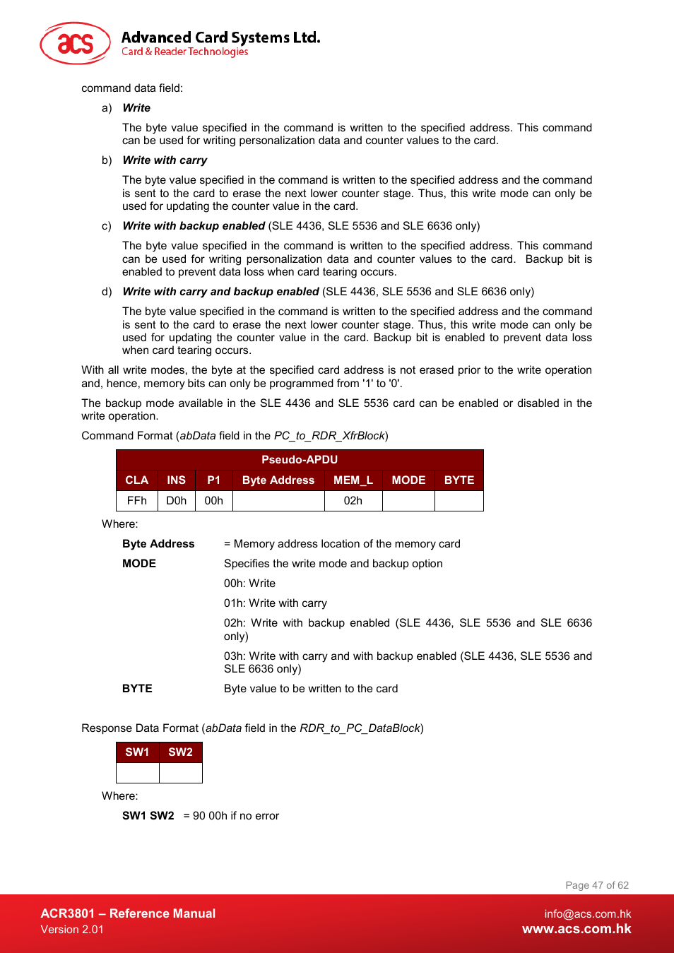 ACS ACR3801 Smart Card Reader User Manual | Page 47 / 62