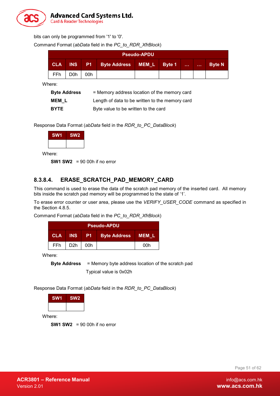 Erase_scratch_pad_memory_card | ACS ACR3801 Smart Card Reader User Manual | Page 51 / 62