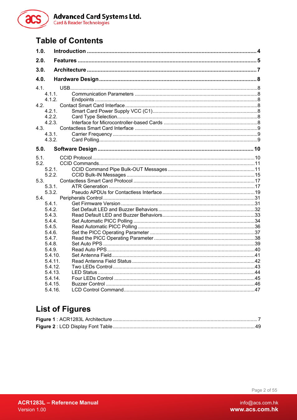 ACS ACR1283L User Manual | Page 2 / 55