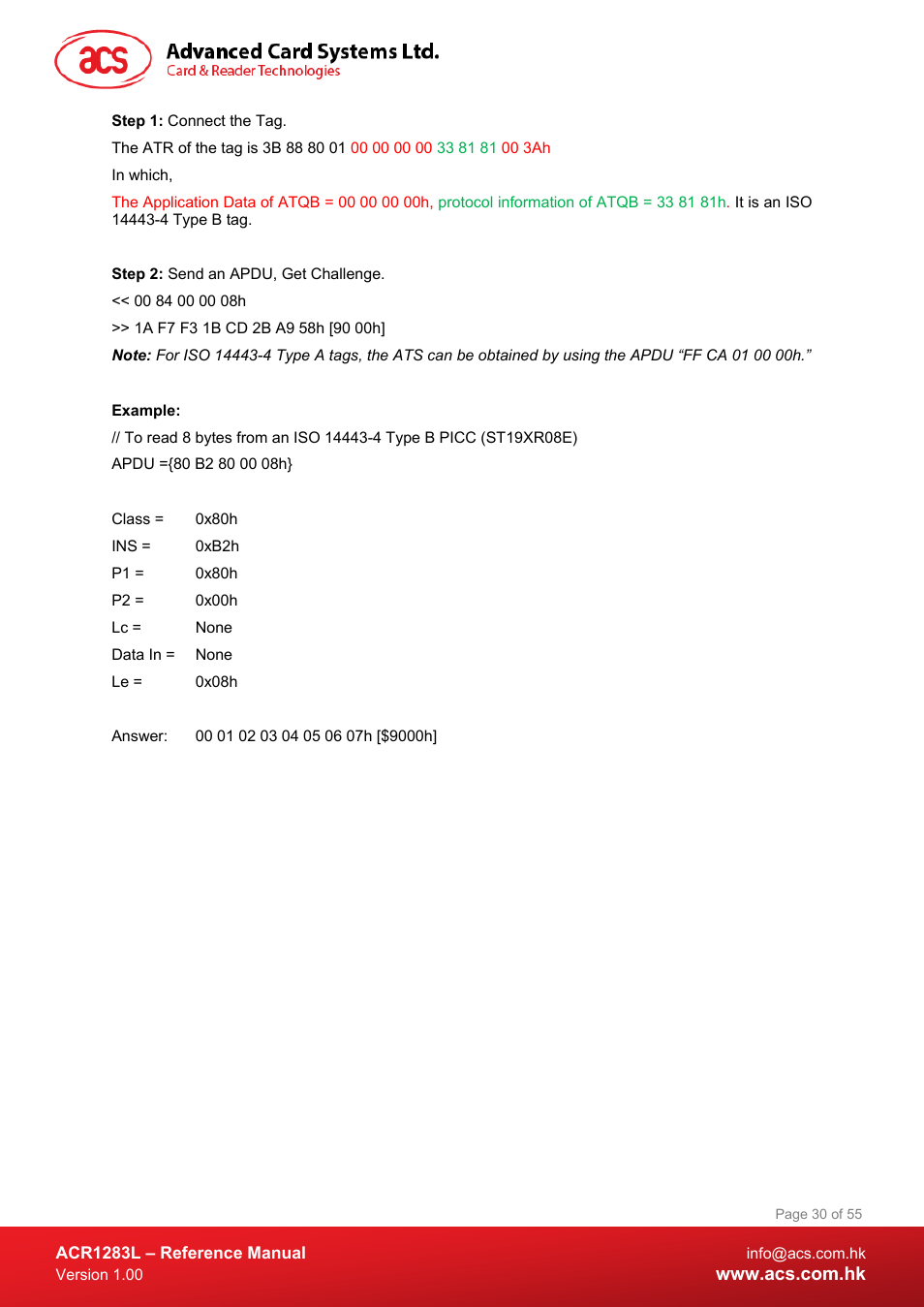 ACS ACR1283L User Manual | Page 30 / 55