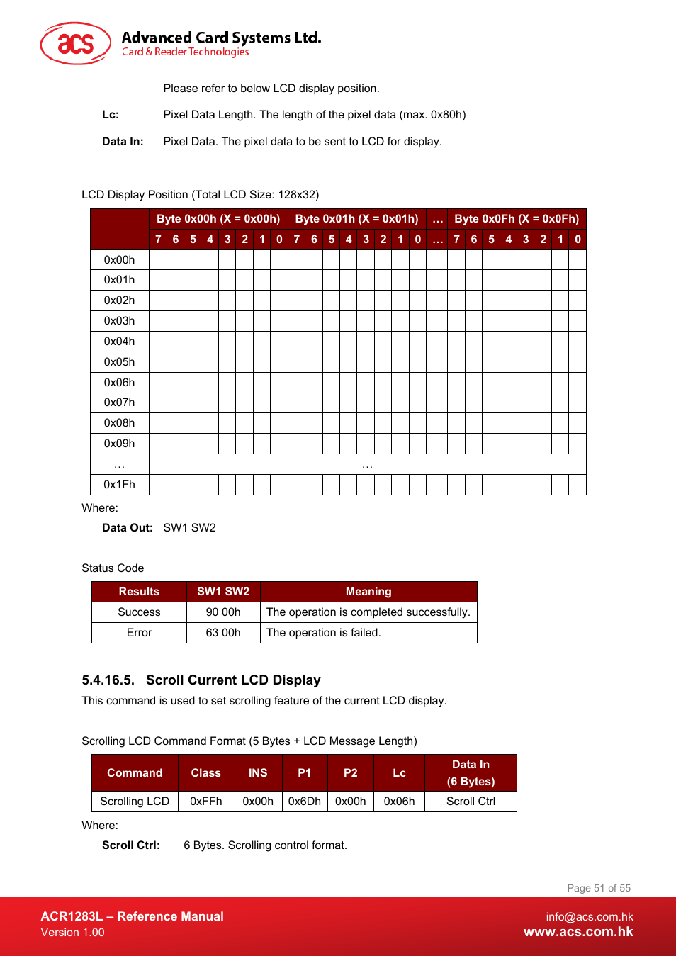 Scroll current lcd display | ACS ACR1283L User Manual | Page 51 / 55