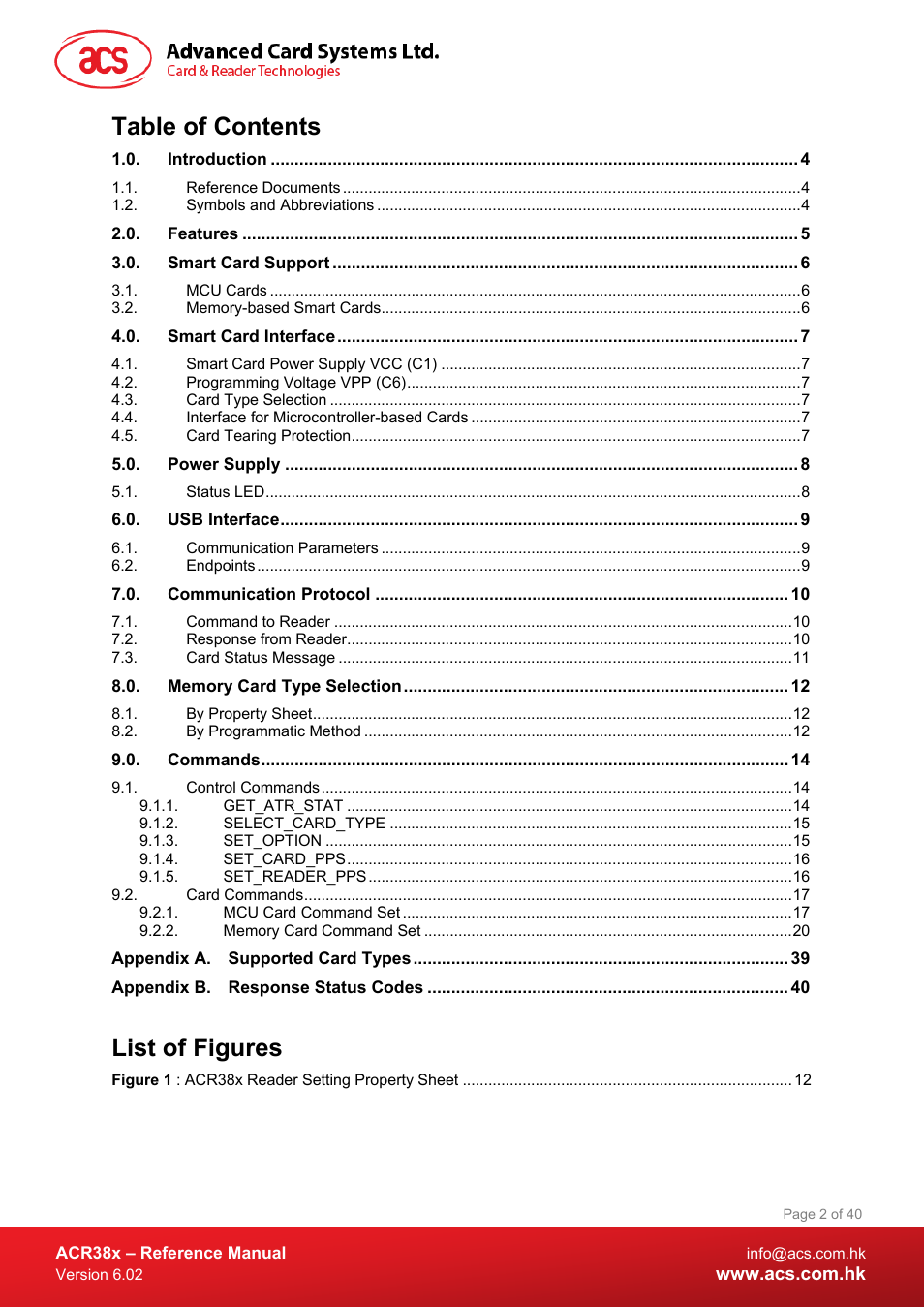 ACS ACR38 SAM Smart Card Reader User Manual | Page 2 / 40