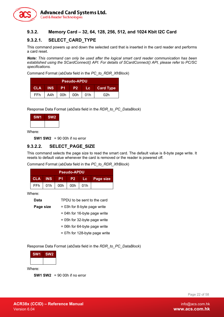 Select_card_type | ACS ACR38K Smart Keyboard User Manual | Page 22 / 58