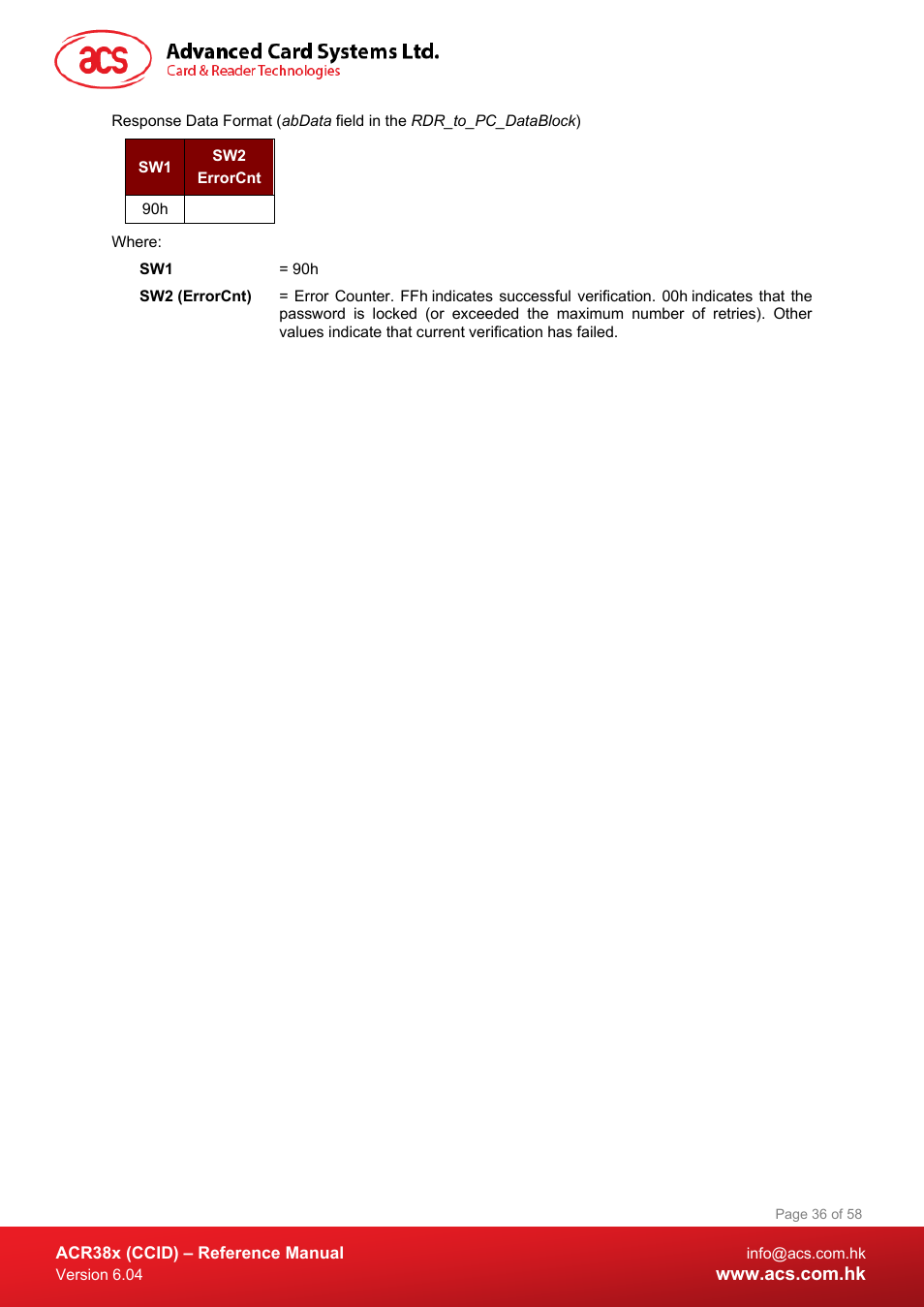ACS ACR38K Smart Keyboard User Manual | Page 36 / 58