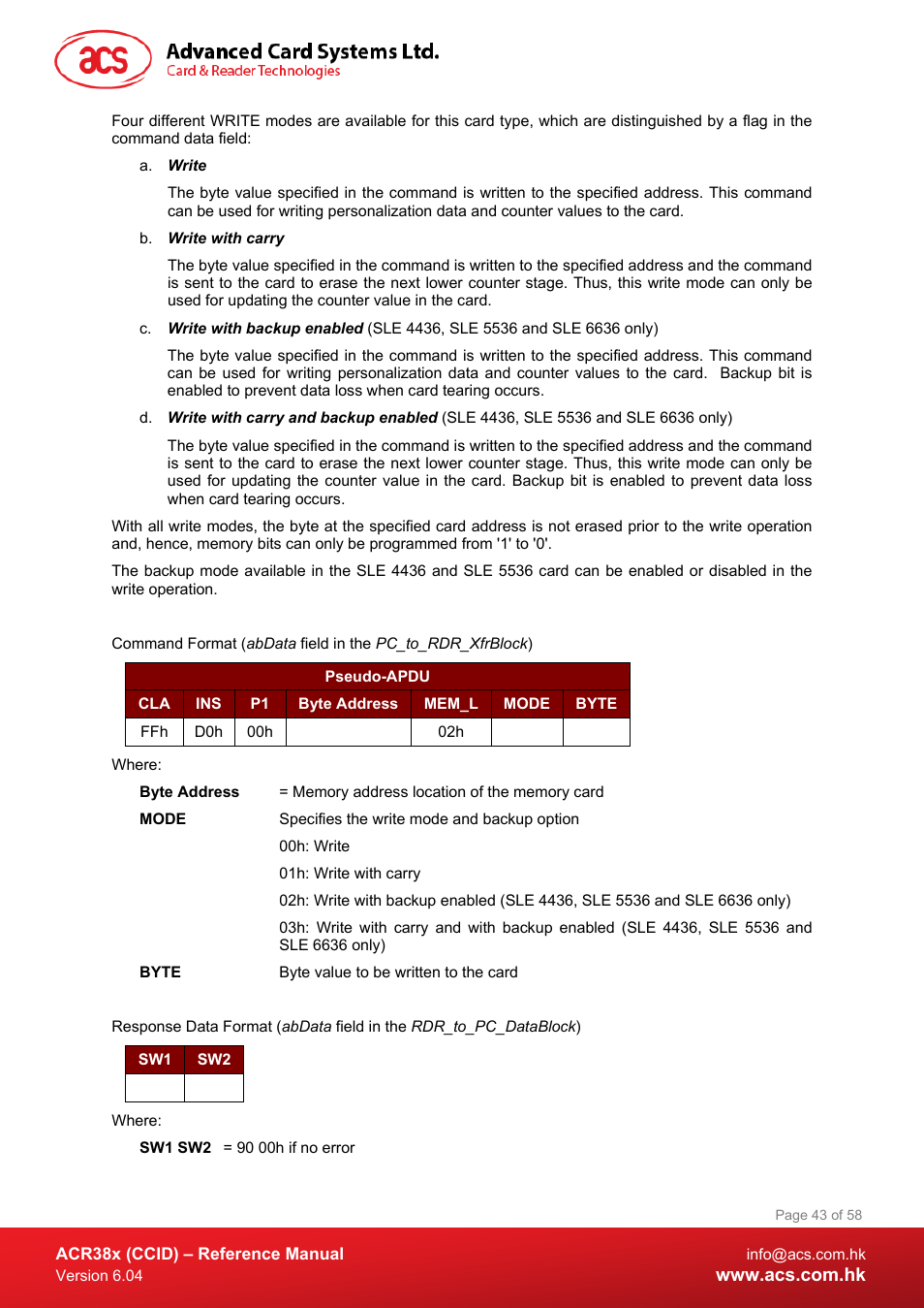 ACS ACR38K Smart Keyboard User Manual | Page 43 / 58