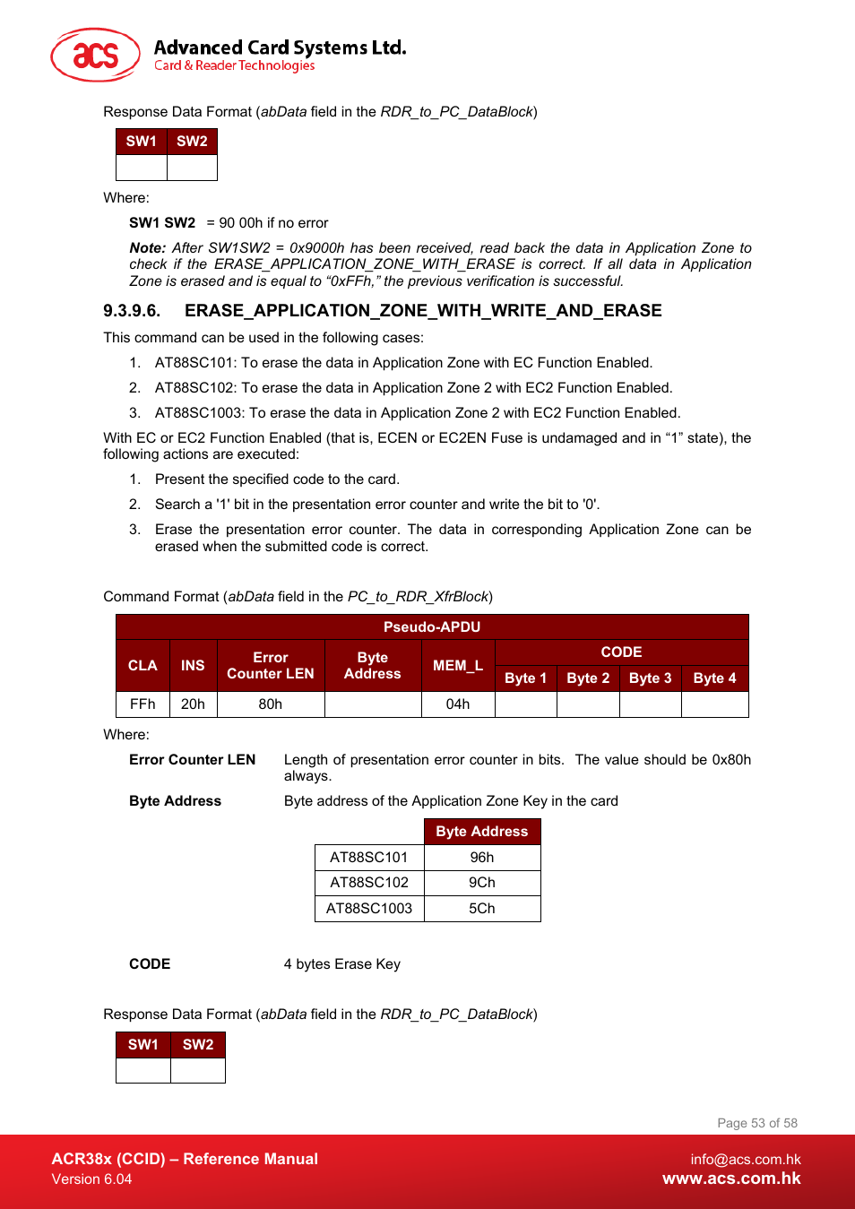 Erase_application_zone_with_write_and_erase | ACS ACR38K Smart Keyboard User Manual | Page 53 / 58