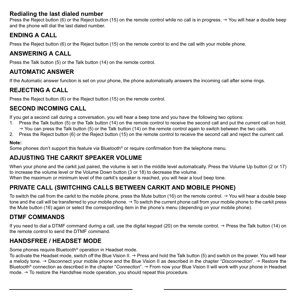 Activeforever Mr Handsfree Blue Vision II Bluetooth Car Kit User Manual | Page 9 / 11