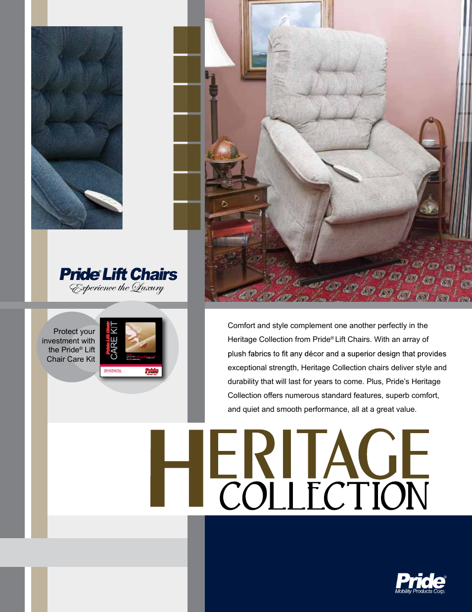 Activeforever Pride LC358XXL Heritage 2 Position Partial Recline Lift Chair User Manual | 2 pages