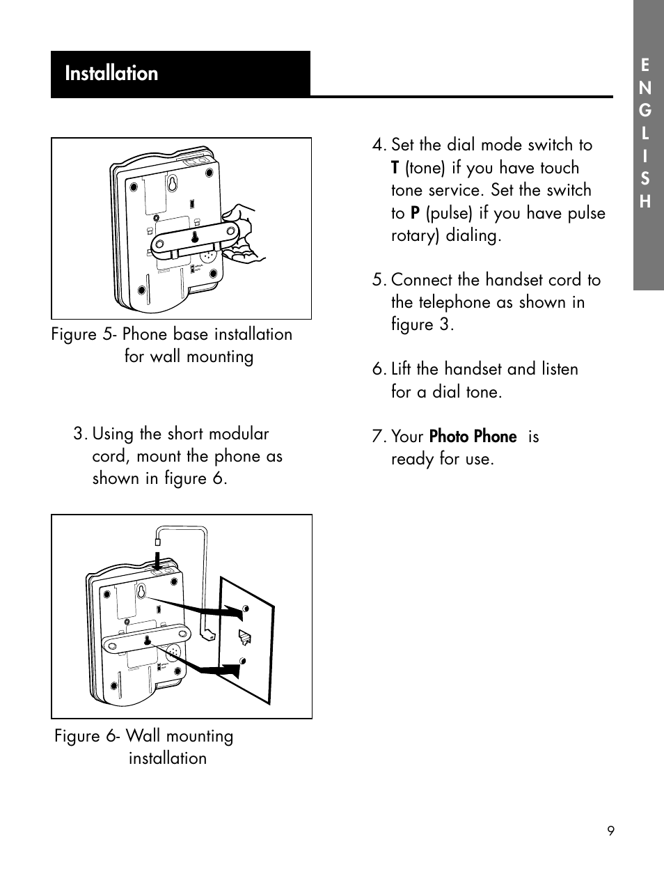 Installation, Figure 6- wall mounting installation | Activeforever Ameriphone P-300 Amplified Photo Phone User Manual | Page 11 / 25