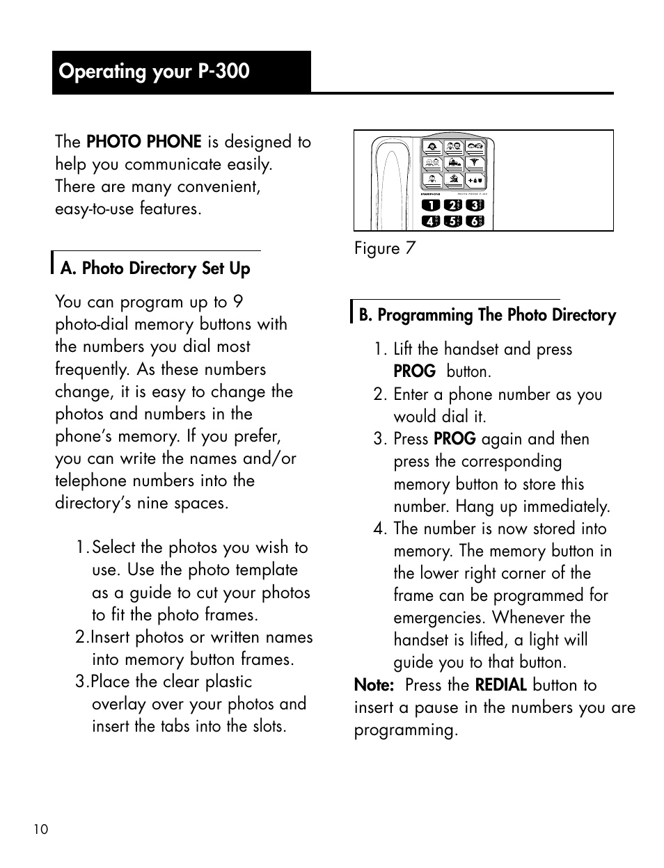 Operating your p-300 | Activeforever Ameriphone P-300 Amplified Photo Phone User Manual | Page 12 / 25