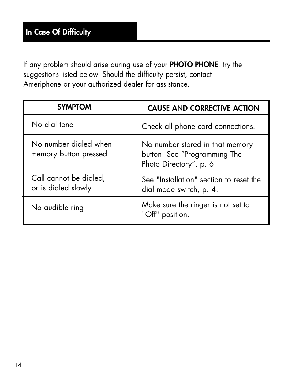 Activeforever Ameriphone P-300 Amplified Photo Phone User Manual | Page 16 / 25